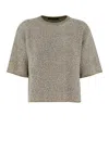 Fabiana Filippi Gold7grey Tweed Effect Sweater In Grigio Chiaro_bianco_oro