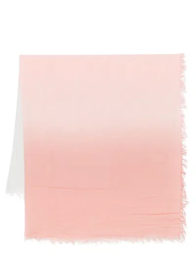 Fabiana Filippi Gradient Design Scarf With Fringed Edges In Pink