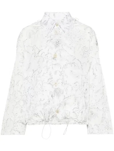 Fabiana Filippi Leichte Jacke Mit Grafischem Print In Weiss