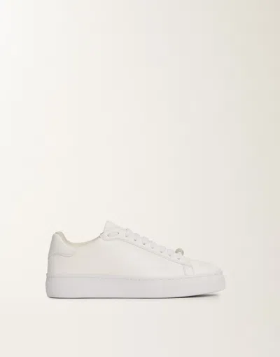 Fabiana Filippi Grain Leather Sneakers In White