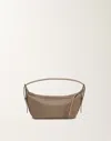 Fabiana Filippi Grained Leather Mini Hobo Bag In Clay