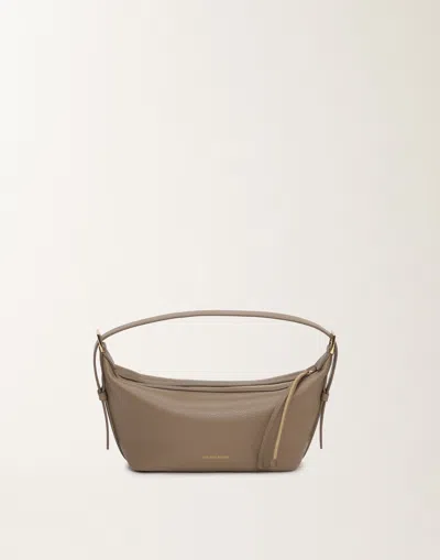 Fabiana Filippi Grained Leather Mini Hobo Bag In Clay