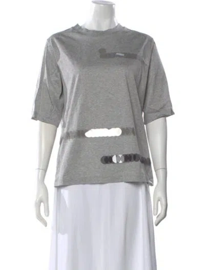 Pre-owned Fabiana Filippi Graphic Print Crew Neck T-shirt In Silver