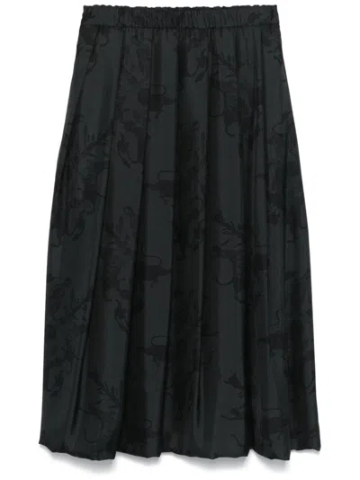 Fabiana Filippi Graphic-print Midi Skirt In Black