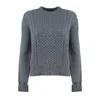 Fabiana Filippi Gray Fisherman Sweater In Platinum With Lurex In Gray