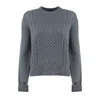 Fabiana Filippi Gray Fisherman Sweater In Platinum With Lurex In Gray
