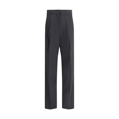 FABIANA FILIPPI GRAY FLEECE WOOL CASUAL PANTS
