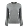 Fabiana Filippi Gray Virgin Wool Sweater With Monile Collar In Gray