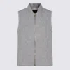 Fabiana Filippi Quilted Vest With Sequin Embellishments And Stand Collar In Gray