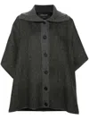 Fabiana Filippi Wool Turtleneck Cape In Grey