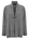Fabiana Filippi Brooch Embellished Knit Cardigan In Gray