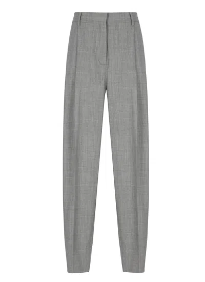 Fabiana Filippi Grey Lightpoint Detail Wool Pants In Gray