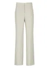 Fabiana Filippi Striped Linen Blend High Waist Trousers In Grey