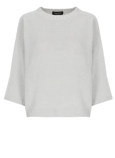 Fabiana Filippi Grey Lurex Wool Sweater In Gray