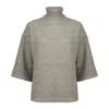 Fabiana Filippi Grey Mesh Turtleneck Sweater In Gray