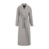 Fabiana Filippi Coriander Grey Virgin Wool Belted Coat In Gray