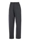 Fabiana Filippi Grey Pants With Belt Loops And Pinstripe Motif In Grey