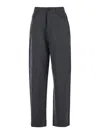 Fabiana Filippi Grey Pants With Belt Loops And Pinstripe Motif In Grey