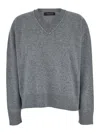Fabiana Filippi Knitwear With V-neckline And Relaxed Fit In Grey