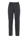 Fabiana Filippi Grey Trousers With Elastic Waist In Wool Blend Woman In Gray