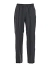 Fabiana Filippi Grey Trousers With Elastic Waist In Wool Blend Woman In Gray