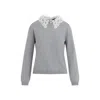 Fabiana Filippi Grey Crewneck Wool Sweater In Gray