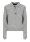 Fabiana Filippi Sequin Embellished Knitted Polo Jumper In Grey