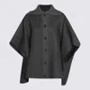 Fabiana Filippi Wool Turtleneck Cape In Grey