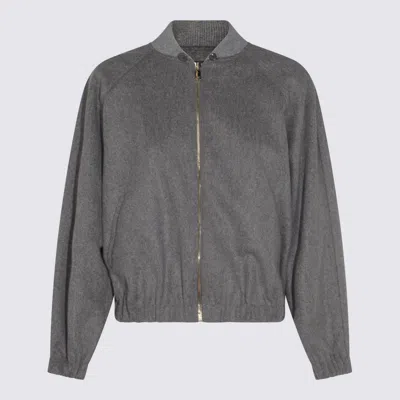 FABIANA FILIPPI GREY WOOL CASUAL JACKET