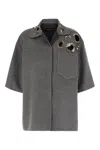 Fabiana Filippi Double Layer Shirt Jacket In Gray