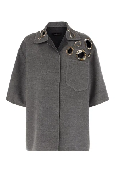 FABIANA FILIPPI GREY WOOL COAT