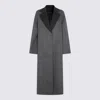 Fabiana Filippi Robe Coat With Notched Lapel And Pockets In Gray