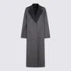 Fabiana Filippi Robe Coat With Notched Lapel And Pockets In Gray