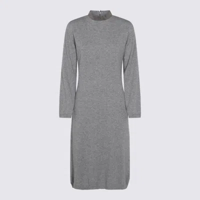 Fabiana Filippi Knee Length Dress High Neckline In Gray