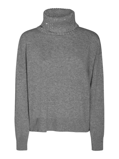 Fabiana Filippi Grey Wool Knitwear In Gris