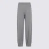 Fabiana Filippi Woolen Fabric Straight Leg Trousers With Elastic Waistband In Gray