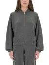 Fabiana Filippi Grey Wool Silk Cashmere Sweatshirts In Gray