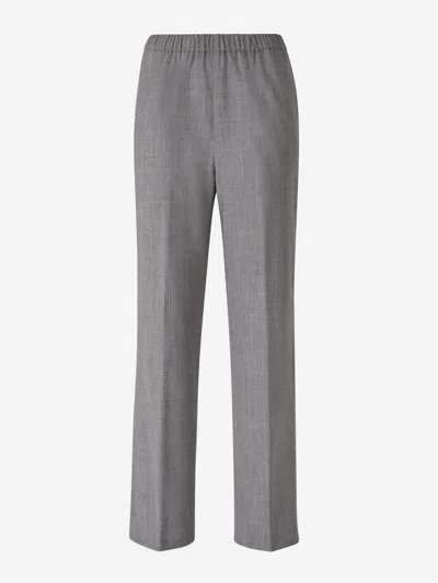 Fabiana Filippi Elasticated Wasitband Straight-leg Trousers In Grey