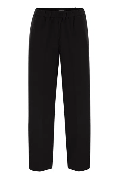 Fabiana Filippi Gubbio Jogging Trousers In Milano Stitch Jersey In Black