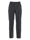 Fabiana Filippi Grey Trousers With Elastic Waist In Wool Blend Woman In Gray