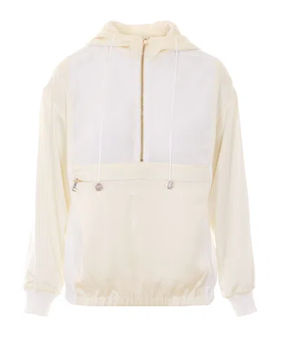 Fabiana Filippi Long-sleeved Half-zip Sweatshirt In Neutral
