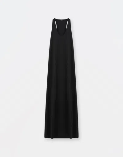 Fabiana Filippi Halter Neck Long Knit Dress In Black