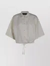 Fabiana Filippi Hem Drawstring Collar Short Sleeve Top In White