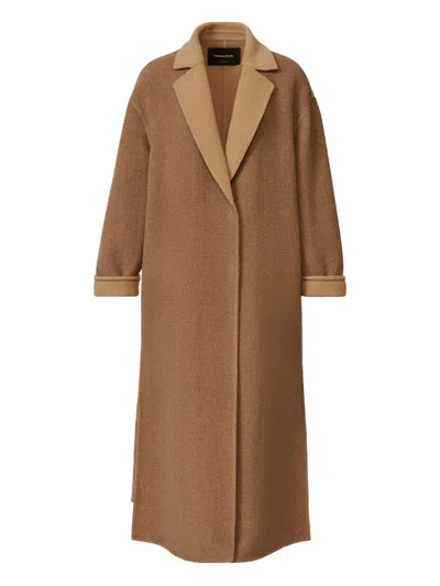 Fabiana Filippi Herringbone-pattern Coat In Brown