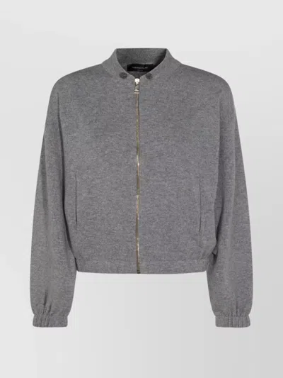 FABIANA FILIPPI HIGH COLLAR RIBBED KNITWEAR WITH LONG SLEEVES