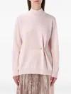 Fabiana Filippi Long Sleeve Mock Neck Knit Sweater In Pink