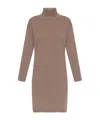 Fabiana Filippi Taupe Knitted Turtleneck Dress In Neutral