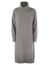 Fabiana Filippi Women's High Neck Dress With Sequins In Light Grey
