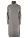 Fabiana Filippi Women's High Neck Dress With Sequins In Light Grey