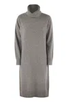 Fabiana Filippi Women's High Neck Dress With Sequins In Light Grey
